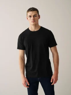 Marineblauw/ blauwgroen/ wit/ zwart/ groen/ bordeauxrood - Normale Pasvorm - Essential katoenen T-shirts verpakking van 6