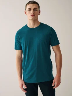 Marineblauw/ blauwgroen/ wit/ zwart/ groen/ bordeauxrood - Normale Pasvorm - Essential katoenen T-shirts verpakking van 6