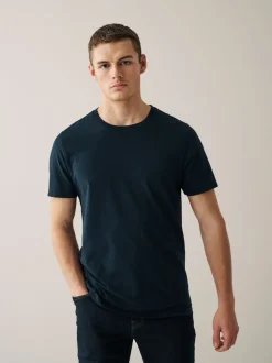 Marineblauw/ blauwgroen/ wit/ zwart/ groen/ bordeauxrood - Normale Pasvorm - Essential katoenen T-shirts verpakking van 6