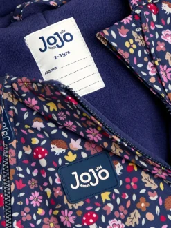 Marineblauw egel - JoJo Maman Bébé - Waterdicht regenpak met fleecevoering