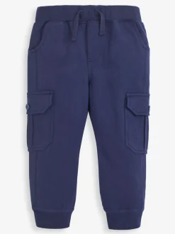 Marineblauw en kakigroen - JoJo Maman Bébé Cargo 100% Cotton Joggers 2 Pack