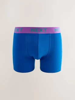 Marineblauw fel Paarse/ Oranje taillebanden - Verpakking van 10 - Katoenrijke trunk boxers