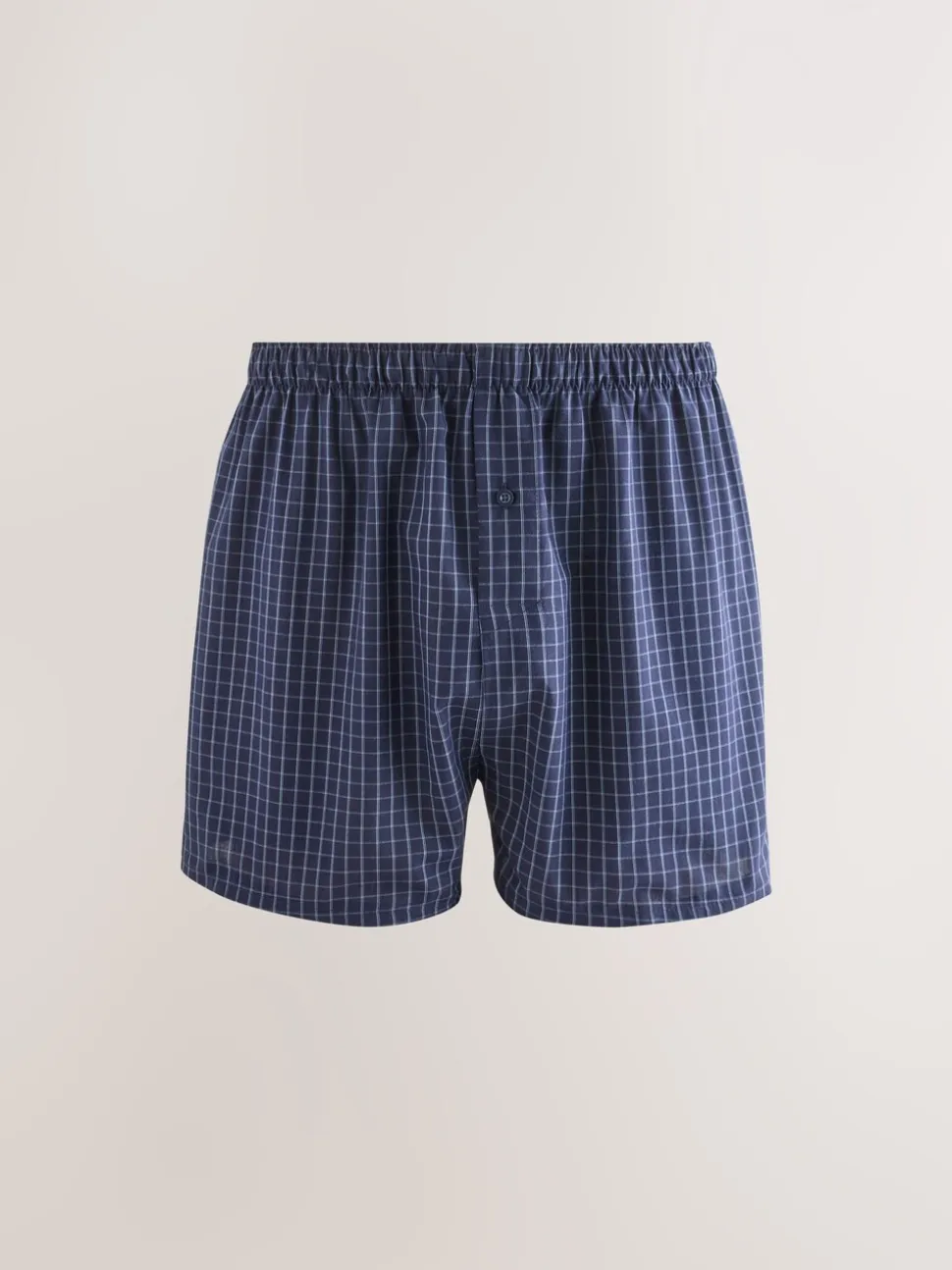 Marineblauw gemengd patroon - Verpakking van 4 - Geweven boxershorts van puur katoen