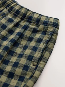 Marineblauw Gingham - Barrel pull-on broek (3mnd -7jr) (3mnd -7jr)