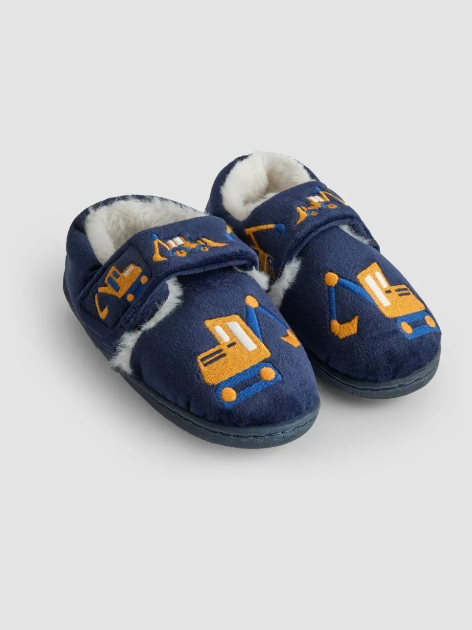 Marineblauw met graafmachine - JoJo Maman Bébé Slipper Shoe
