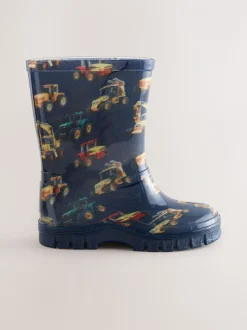 Marineblauw met graafmachine - Laarzen