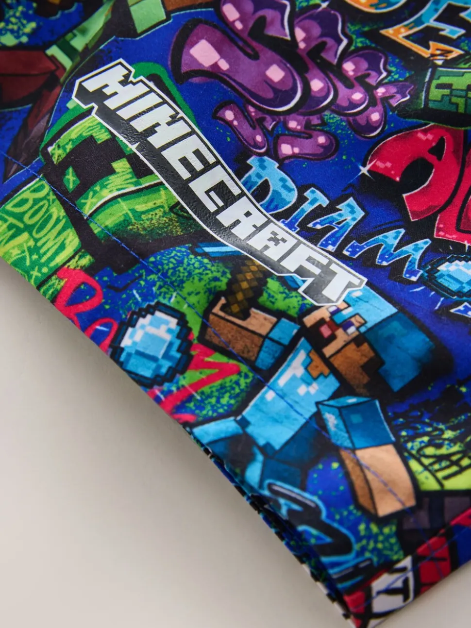 Marineblauw met Minecraft-print - Zwemshort (3-16 jr)