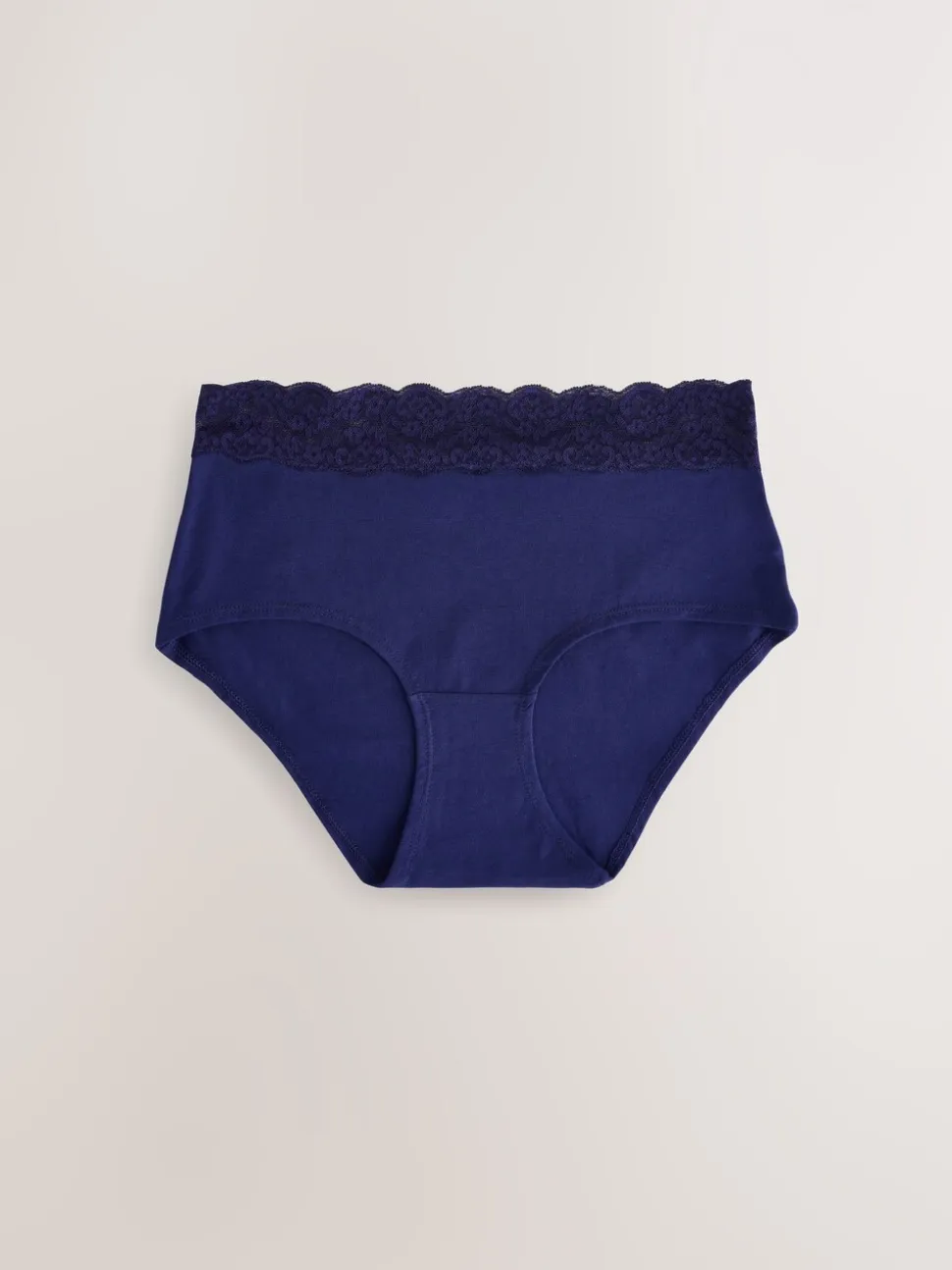 Marineblauw met paisleymotief - Katoenen kanten slipjes 4 stuks