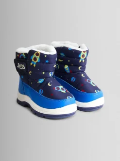 Marineblauw met raket - JoJo Maman Bébé - Behaaglijke sneeuwlaarzen