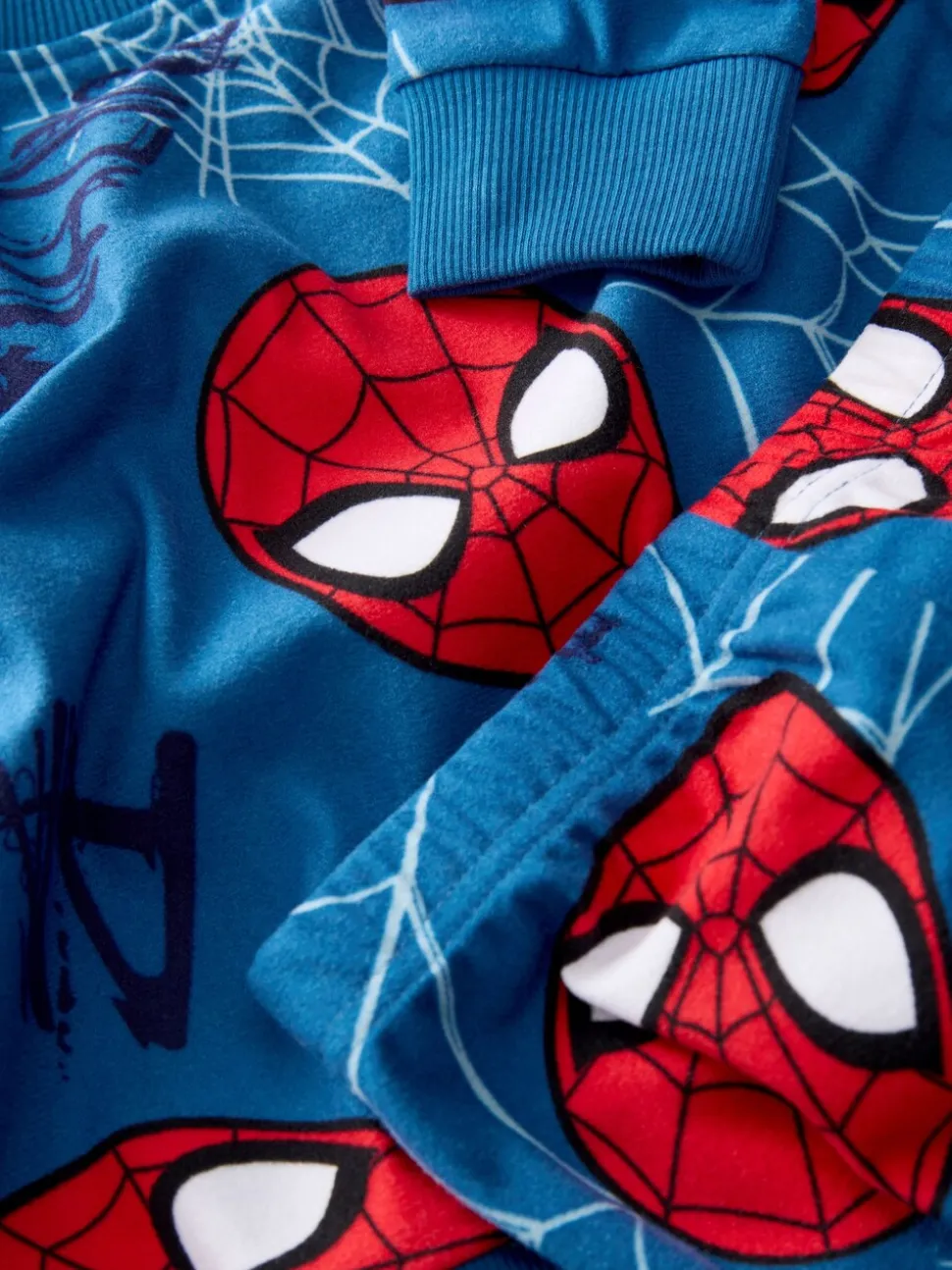 Marineblauw Spider-Man - Enkele behaaglijke fleece pyjama met licentie (12mnd -10jr)