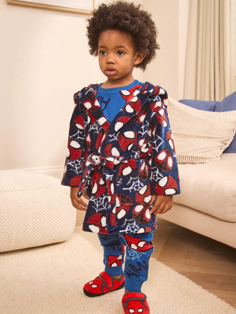 Marineblauw Spider-Man - Fleece-licentie badjas (12mnd -10jr)