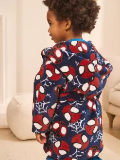 Marineblauw Spider-Man - Fleece-licentie badjas (12mnd -10jr)