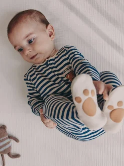 Marineblauw streep Mummys Little Cub - Baby Family-pyjama (0-2jr)