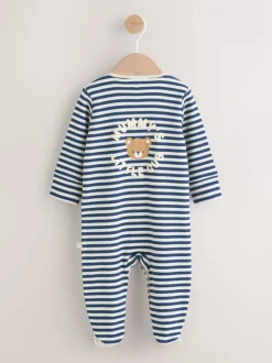 Marineblauw streep Mummys Little Cub - Baby Family-pyjama (0-2jr)