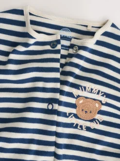 Marineblauw streep Mummys Little Cub - Baby Family-pyjama (0-2jr)
