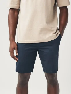 Marineblauw/antraciet - Slim Fit - Set van 2 chinoshorts met stretch