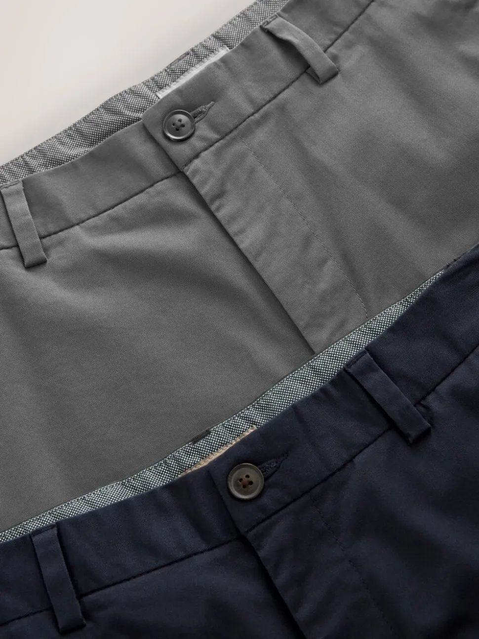 Marineblauw/antraciet - Slim Fit - Set van 2 chinoshorts met stretch