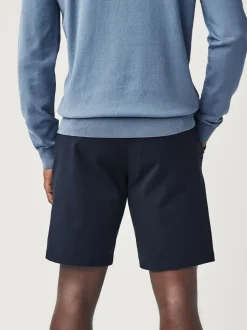 Marineblauw/antraciet - Straight fit - Set van 2 chinoshorts met stretch