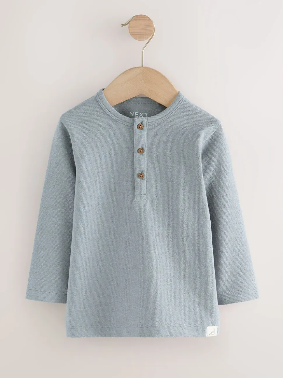 Marineblauw/blauw/kiezelkleur - Set van 3 Henley T-shirts met lange mouwen (3mnd-7jr)