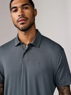 Marineblauw/bruin/grijs/wit/saliegroen - Normale Pasvorm - Set van 5 jersey poloshirts met korte mouwen