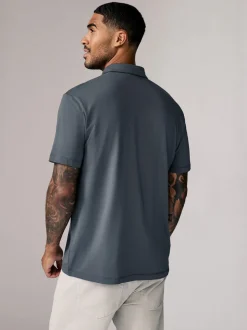 Marineblauw/bruin/grijs/wit/saliegroen - Normale Pasvorm - Set van 5 jersey poloshirts met korte mouwen