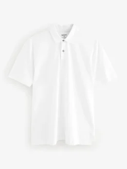 Marineblauw/bruin/grijs/wit/saliegroen - Normale Pasvorm - Set van 5 jersey poloshirts met korte mouwen