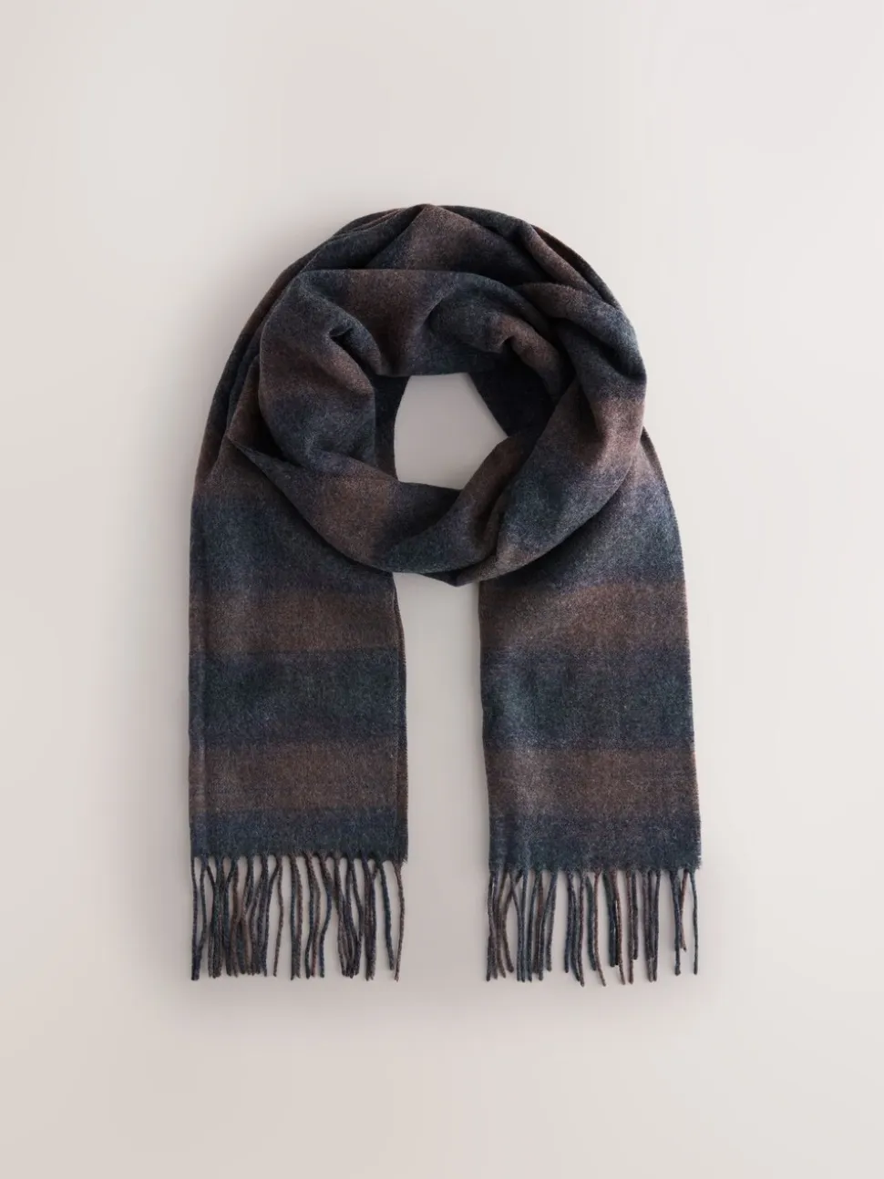 Marineblauw/chocoladebruin - Ombre Stripe Scarf