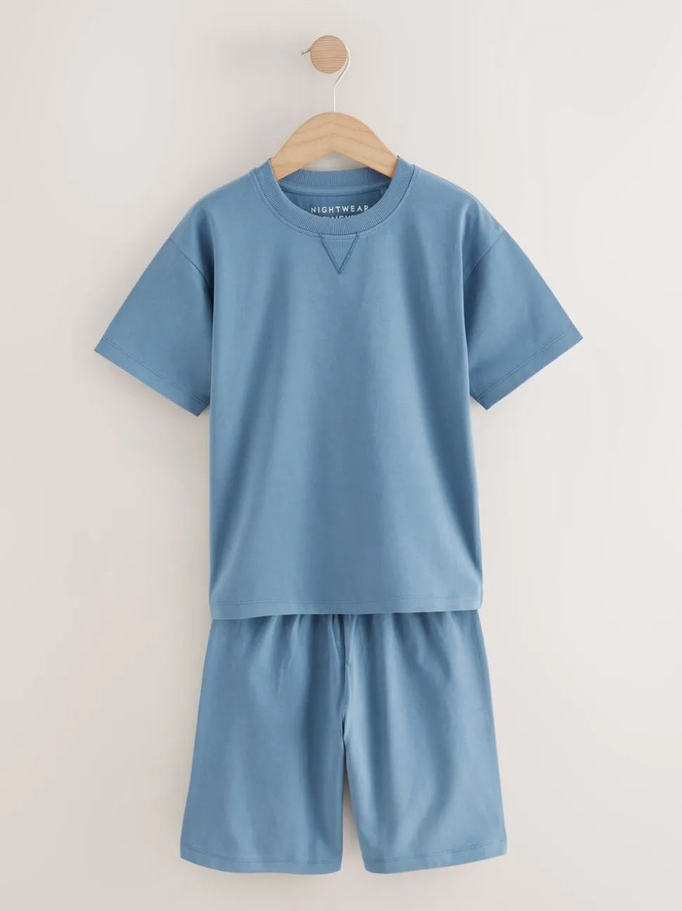 Marineblauw/effen grijs - 100% katoenen korte pyjama set van 2 (3 - 16 jr)