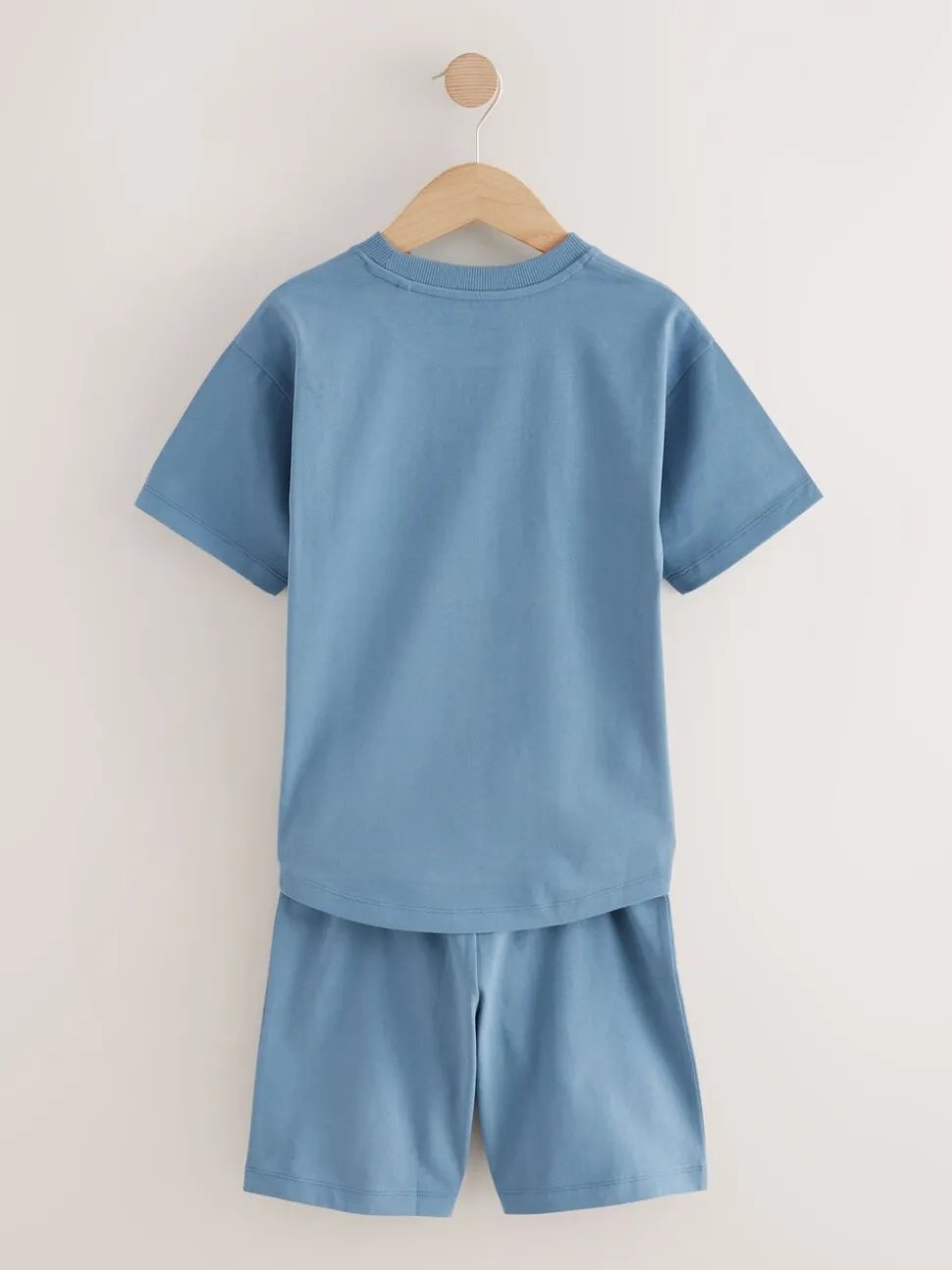 Marineblauw/effen grijs - 100% katoenen korte pyjama set van 2 (3 - 16 jr)