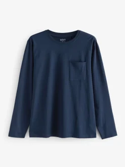 Marineblauw/grijs - Jersey pyjamaset met lange mouwen