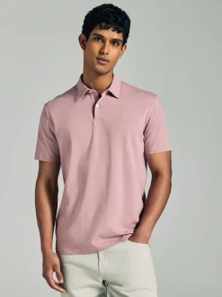 Marineblauw/grijs/roze - Set van 3 jersey poloshirts met korte mouwen