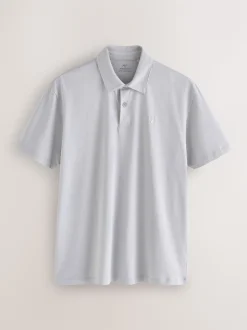 Marineblauw/grijs/roze - Set van 3 jersey poloshirts met korte mouwen