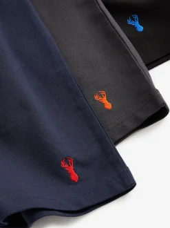 Marineblauw/grijs/zwart - Loopback Soft Touch Shorts 3 Pack