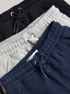 Marineblauw/grijs/zwart - Verpakking van 3 zachte jersey joggingbroeken met normale pasvorm (3-16jr)