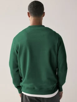 Marineblauw/groen - Cotton Rich Jersey Crew Sweatshirts 2 Pack