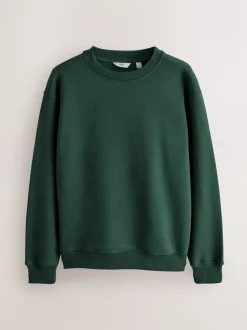 Marineblauw/groen - Cotton Rich Jersey Crew Sweatshirts 2 Pack