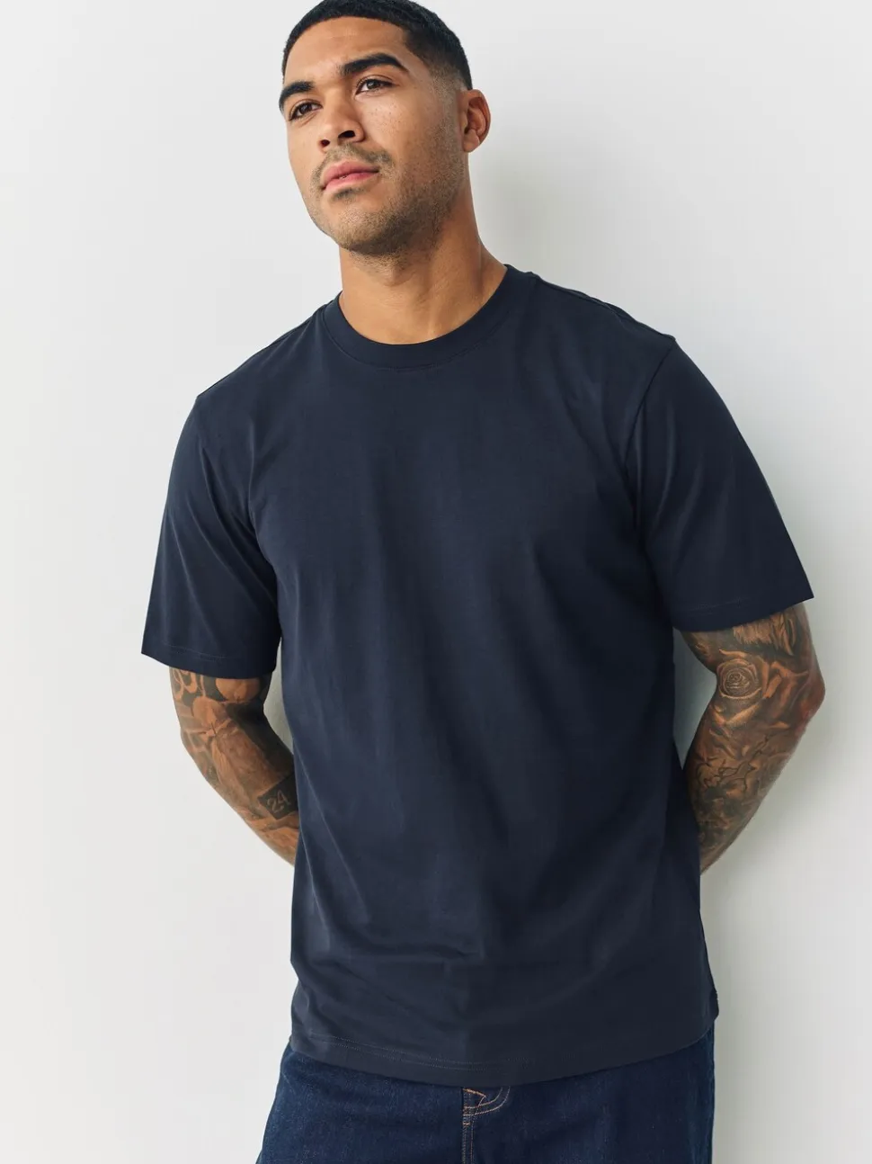 Marineblauw/Groen/Bordeaux Rood/Geel/Leigrijs/Blauw - Normale Pasvorm - Essential katoenen T-shirts verpakking van 6
