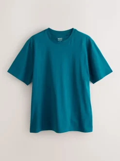 Marineblauw/Groen/Bordeaux Rood/Geel/Leigrijs/Blauw - Normale Pasvorm - Essential katoenen T-shirts verpakking van 6