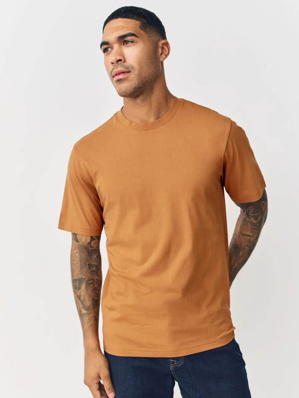 Marineblauw/Groen/Bordeaux Rood/Geel/Leigrijs/Blauw - Normale Pasvorm - Essential katoenen T-shirts verpakking van 6