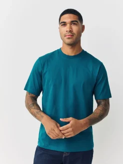 Marineblauw/Groen/Bordeaux Rood/Geel/Leigrijs/Blauw - Normale Pasvorm - Essential katoenen T-shirts verpakking van 6