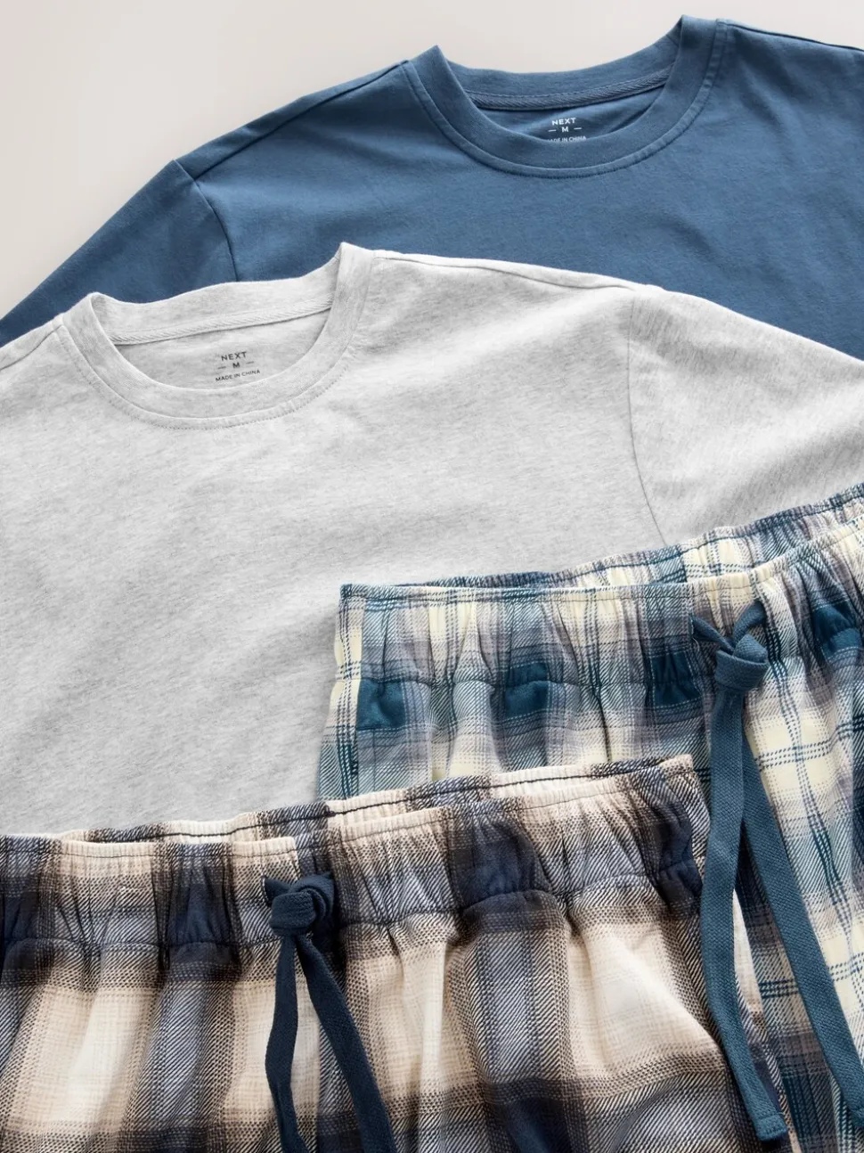 Marineblauw/kiezelkleur - Motionflex behaaglijke pyjamaset verpakking van 2