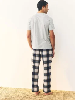 Marineblauw/kiezelkleur - Motionflex behaaglijke pyjamaset verpakking van 2