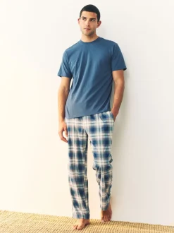 Marineblauw/kiezelkleur - Motionflex behaaglijke pyjamaset verpakking van 2