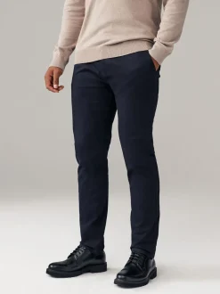 Marineblauw/kiezelkleur - Slim Fit - Stretch chino's verpakking van 2