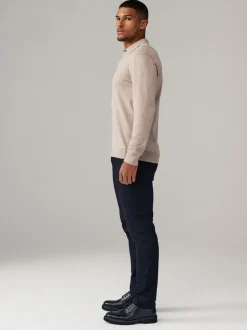Marineblauw/kiezelkleur - Slim Fit - Stretch chino's verpakking van 2