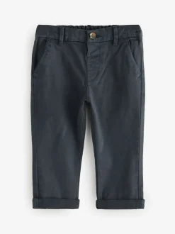 Marineblauw/kiezelkleurig - Verpakking van 2 stretchy chinobroeken (3 mnd-7 jr)