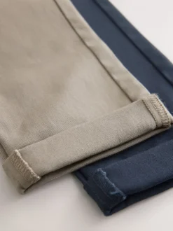 Marineblauw/kiezelkleurig - Stretch skinny chino's verpakking van 2 (3-17jr)