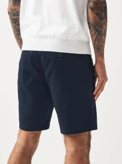 Marineblauw/kiezelkleurig - Straight fit - Set van 2 chinoshorts met stretch