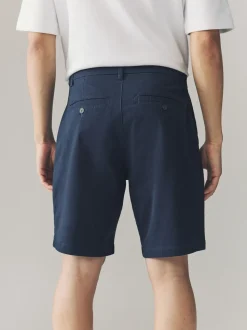 Marineblauw/kiezelkleurig - Ruimvallende pasvorm. - Set van 2 chinoshorts met stretch