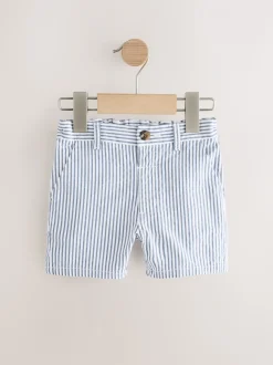 Marineblauw/kiezelkleurig/Strepen - Verpakking van 3 chinoshorts (3mnd-7jr)